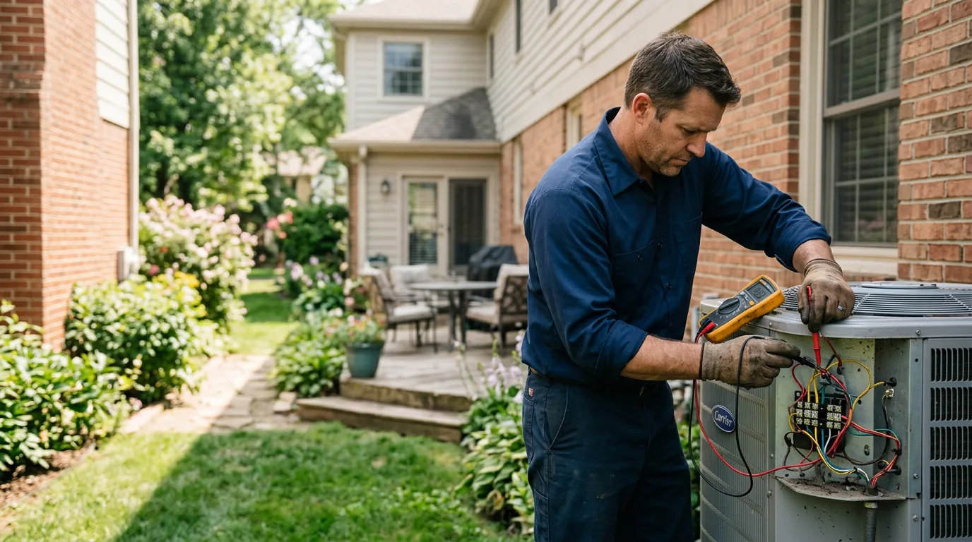 HVAC technician working near Waurika, OK